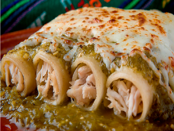 Salsa Verde Chicken Enchiladas