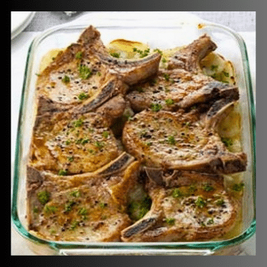 Pork Chops with Scallop Potatoes